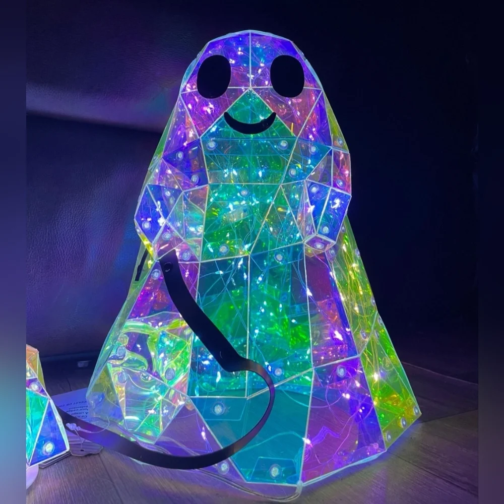 VIRAL Christian Siriano Halloween Ghost Walking Dog LED Iridescent Light Up